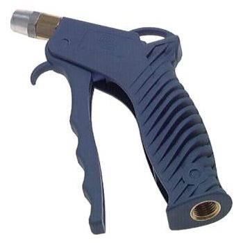 Adjustable plastic blow guns with noise protection nozzle