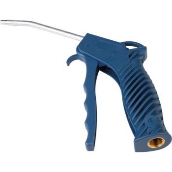 Adjustable plastic blow guns with safety nozzle