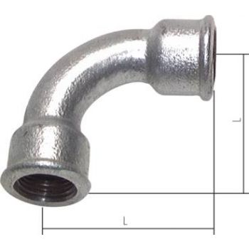 90° Elbow with female threads, PN 25