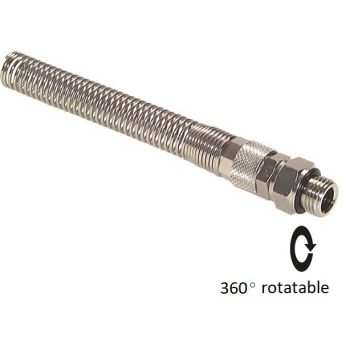Straight swivel joints with bend protection spirals 360° rotatable for coil tubes