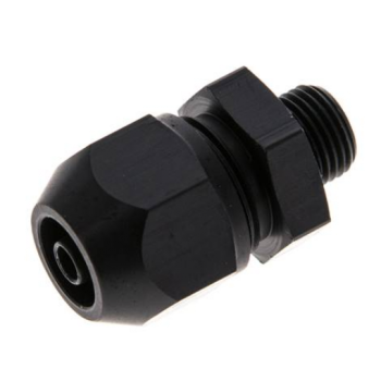 Straight screwed connections for fuel hoses with metal braiding / hoses with metal braiding