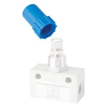 Safety caps for one-way flow control valves