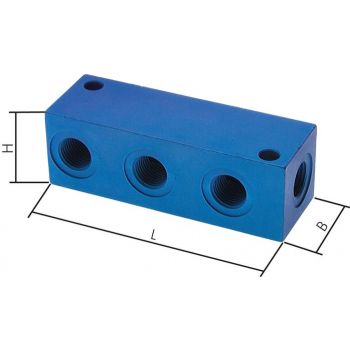 Distributor bars 4-way, PN 16