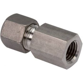 Straight screwed-on screw connections with female thread (metric)