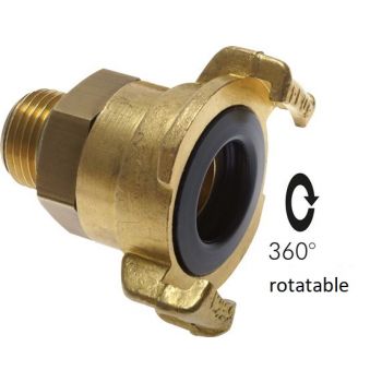 Garden hose quick couplings with male thread, rotatable, 40 mm