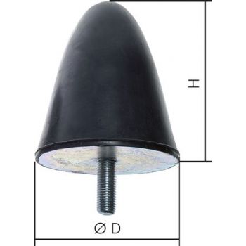 Rubber-metal buffer, parabolic