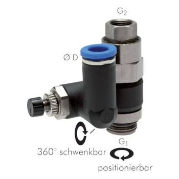 One-way control valves with pilot-operated check valve, Standard