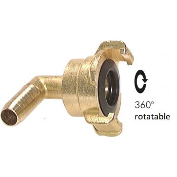 Elbow garden hose quick couplings with hose screw connection, rotatable, 40 mm
