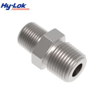 Reducing hex nipple, male NPT thread both ends