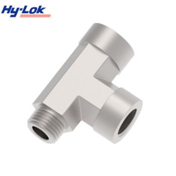 Run tee, female-female-male NPT thread