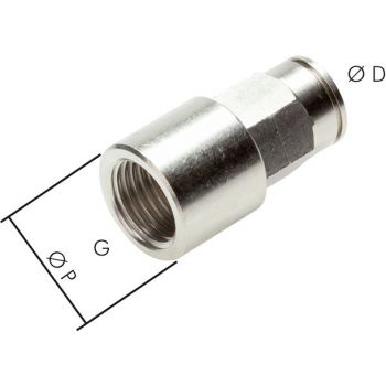 Push-in fittings,with female thread, Nickle Plated Brass