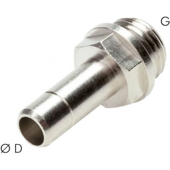 Push-in fittings screw in sockets (G threads/metric nipple), Nickle Plated Brass