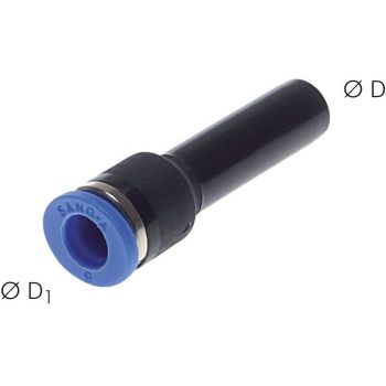 Push-in adapter with imperial push-in nipple for metric hoses, Standard