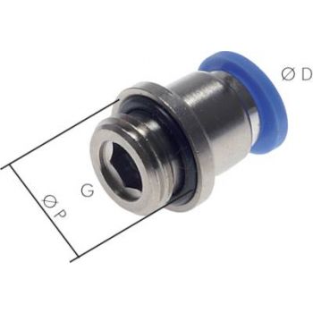 Push-in fittings, with round body, BSPP threads, Standard