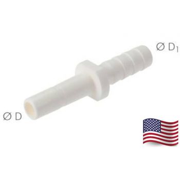 Push in nipples with hose screw connections for PVC hose, LE (inch)