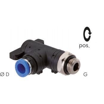 Angle stop cocks with male BSPP threads and push-in fitting, Standard