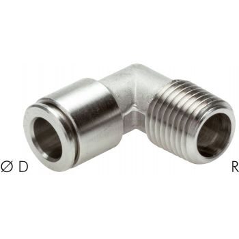 L push-in fittings (fixed), Stainless Steel