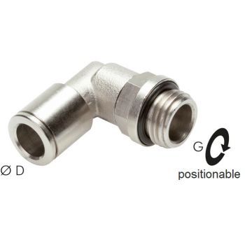 L push-in fittings, Nickle Plated Brass
