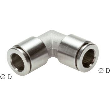 Elbow push-in connectors, Stainless Steel