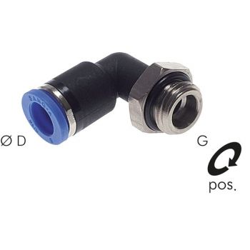 L push-in fittings, medium-long, BSPP threads, Standard