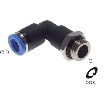 L push-in fittings, longer body, BSPP threads, Standard