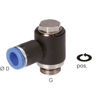 L push-in fittings with exterior hexagon BSPP threads, standard