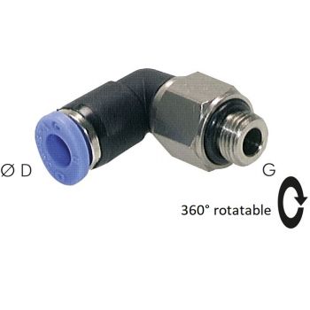 L push-in fittings with a ball bearing, BSPP threads, Standard