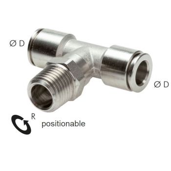 T push-in fittings (positionable), Stainless Steel