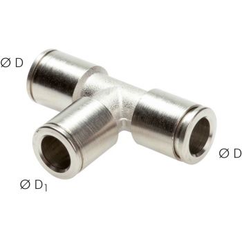 T push-in connectors (also reducing), Nickle Plated Brass