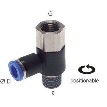 L push-in fittings with female and male threads, Standard