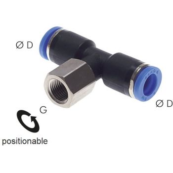 T push-in fittings with female threads, Standard