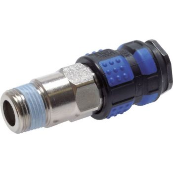 Coupling sockets With Male thread, ball lock & plastic sleeve, NW 7.2