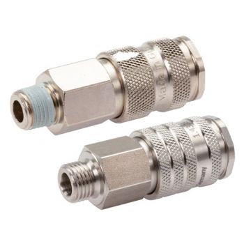 Coupling sockets With Male thread, ball lock, NW 7.2