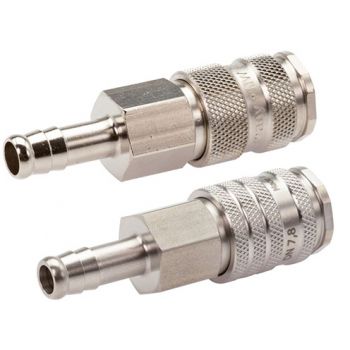 Coupling sockets with hose screw connection, ball lock, NW 7.2