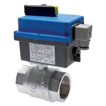 Ball valves with electrical rotary actuator (sanitary version), up to 40 bar