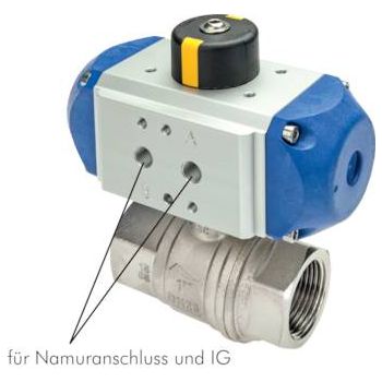 Ball valves with pneumatic rotary actuator, DVGW tested, EN 331, up to 40 bar