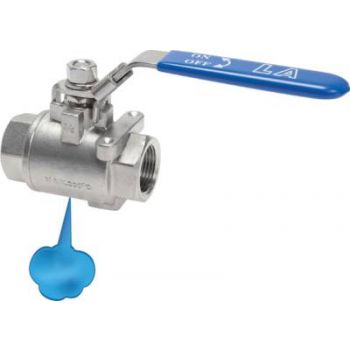Stainless steel ball valves, 2-part, with forced exhaust (captured), PN 16