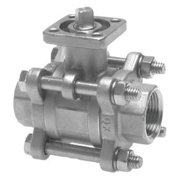 Stainless steel-ball valves 3-part, with direct assembly flange, PN 63