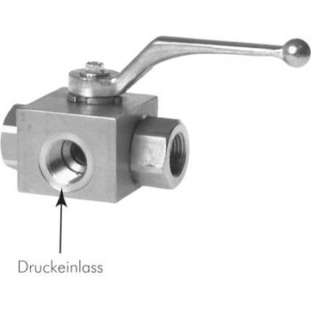 Stainless steel high-pressure 3-way ball valves, up to 400 bar