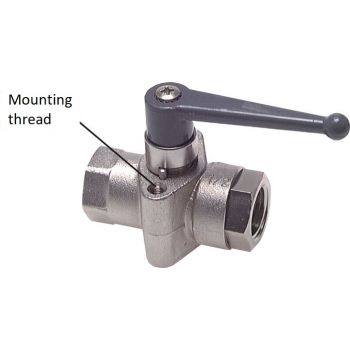 Ball valves with fastening/fixing thread, PN 40