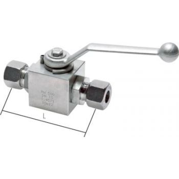 Stainless steel, high-pressure ball valves with cutting ring connection ISO 8434-1, up to 500 bar