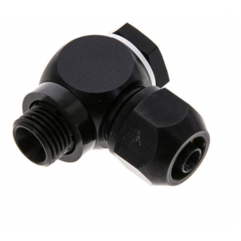 L screw-in connections for fuel hoses with metal braiding/metal braided hoses