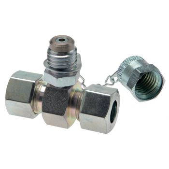 Test couplings with hydraulic cutting ring fitting, M 16x2