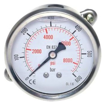 Glycerine built-in pressure gauge Ø 63 mm, Ø 100 mm nickel chromium steel / brass, Class 1.6/1.0