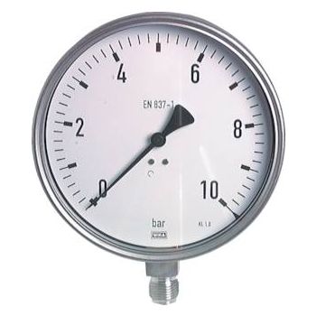 Pressure gauges, vertical Ø 160 mm, stainless steel - chemical, Class 1.0