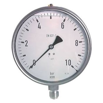 Glycerine pressure gauges vertical Ø 160 mm, stainless steel - chemical, Class 1.0