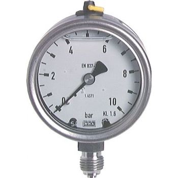 Glycerine pressure gauges - verticalGlycerine pressure gauges vertical Ø 63 mm, stainless steel - chemical, Class 1.6