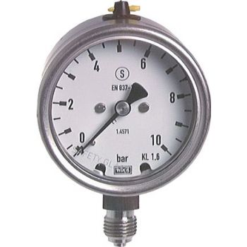 Safety pressure gauges vertical Ø 63 mm, stainless steel, Class 1.6