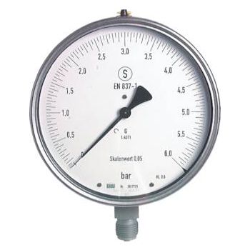 Precision safety pressure gauges, vertical, Ø 160 mm-Class 0.6