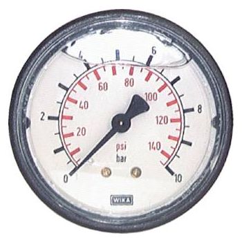 Glycerine pressure gauge horizontal Ø 63 mm, Class 2.5